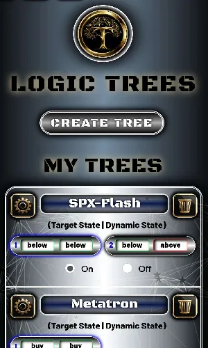 Logic Tree Manager showing SPX-Flash strategy